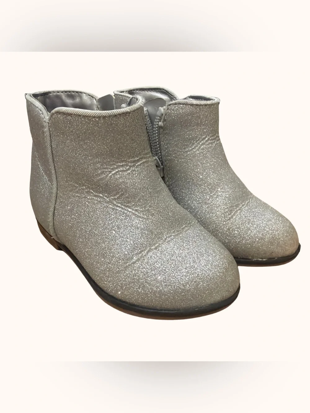 Old Navy Girls Silver Glitter Ankle Boots